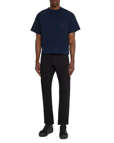 Versace Men's Embroidered-Medusa Jersey Pocket Crewneck T-Shirt | Thumbnail 1 Versace Men's Embroidered-Medusa Jersey Pocket Crewneck T-Shirt | Thumbnail 1