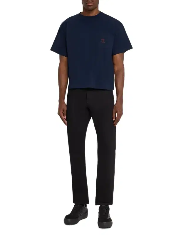Men 's Embroidered-Medusa Jersey Pocket Crewneck T-Shirt