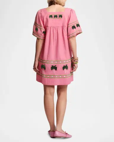 Frances Valentine Picnic Palm-Embroidered Mini Shift Dress | Thumbnail 3 Frances Valentine Picnic Palm-Embroidered Mini Shift Dress | Thumbnail 3