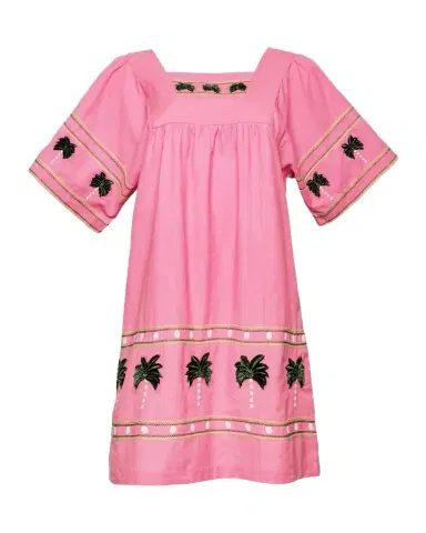 Frances Valentine Picnic Palm-Embroidered Mini Shift Dress | Thumbnail 1 Frances Valentine Picnic Palm-Embroidered Mini Shift Dress | Thumbnail 1
