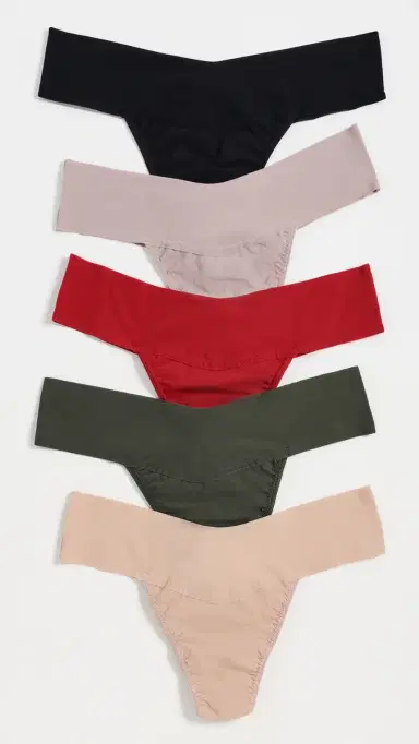 Hanky Panky Natural Rise Thong 5 Pack Multi L | Thumbnail 2