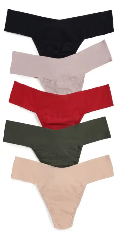 Hanky Panky Natural Rise Thong 5 Pack Multi L | Thumbnail 1