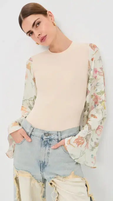 Maison Margiela Floral Sleeve Bodysuit | Thumbnail 2