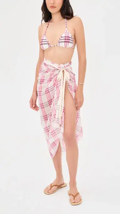 Burberry Sadie Check Bikini Top Aubergine Purple L | Thumbnail 5 Burberry Sadie Check Bikini Top Aubergine Purple L | Thumbnail 5