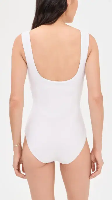 Stylest Dreamculpt Lace Up Square Neck One Piece Blanc | Thumbnail 3 Stylest Dreamculpt Lace Up Square Neck One Piece Blanc | Thumbnail 3