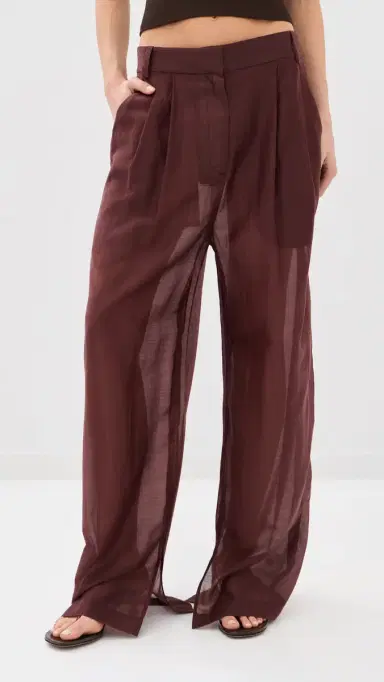 Tibi Summer Voile Stella Pants Russet Brown 4 | Thumbnail 3