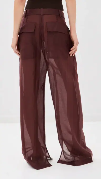 Tibi Summer Voile Stella Pants Russet Brown 4 | Thumbnail 4