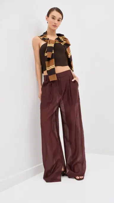 Tibi Summer Voile Stella Pants Russet Brown 4 | Thumbnail 6