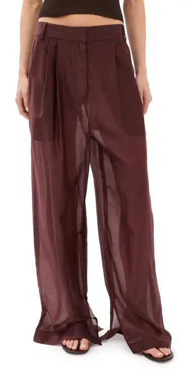 Tibi Summer Voile Stella Pants Russet Brown 4 | Thumbnail 1