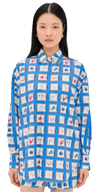 Stylest x Lia Burke Libaire Quick-Drying Button Down Beach Shirt Seaside | Thumbnail 1 Stylest x Lia Burke Libaire Quick-Drying Button Down Beach Shirt Seaside | Thumbnail 1
