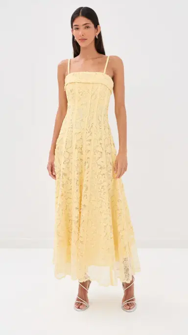 Simkhai Imogen Cotton Lace Bustier Midi Dress | Thumbnail 2 Simkhai Imogen Cotton Lace Bustier Midi Dress | Thumbnail 2