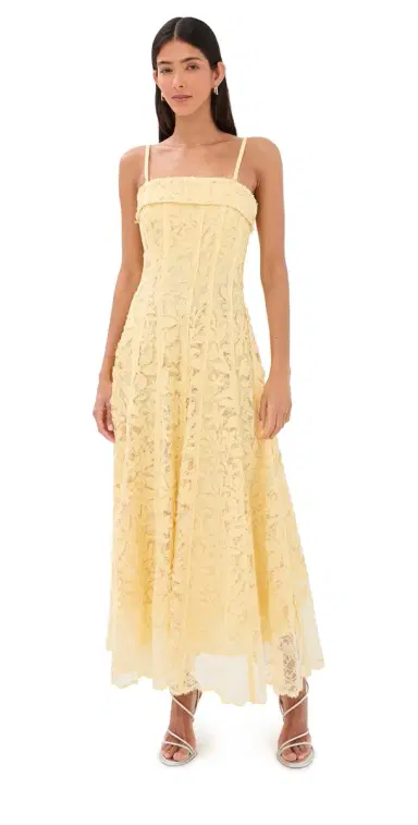 Simkhai Imogen Cotton Lace Bustier Midi Dress | Thumbnail 1 Simkhai Imogen Cotton Lace Bustier Midi Dress | Thumbnail 1