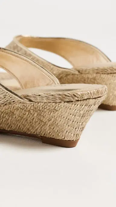 Schutz Maya Wedge Sandals Ouro Branco/Platina 6 | Thumbnail 4