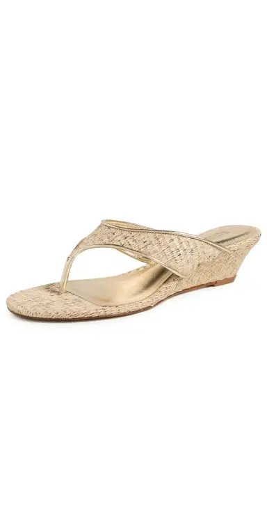 Schutz Maya Wedge Sandals Ouro Branco/Platina 6 | Thumbnail 1