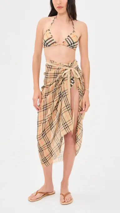 Burberry Sadie Check Bikini Top Sand L | Thumbnail 5 Burberry Sadie Check Bikini Top Sand L | Thumbnail 5