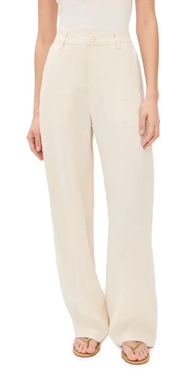 DL1961 Taylor Relaxed Linen Barrel Trousers Crema Linen (Linen)