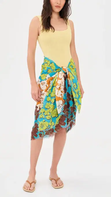 Hunza G Square Neck One Piece Butter One Size | Thumbnail 5