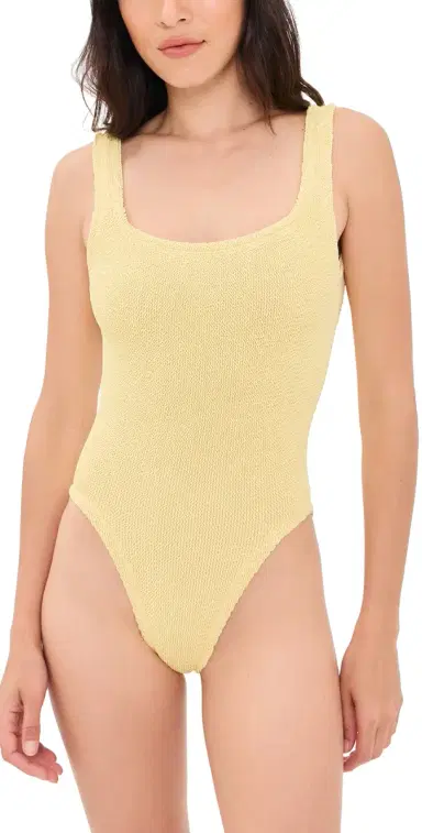 Hunza G Square Neck One Piece Butter One Size | Thumbnail 1