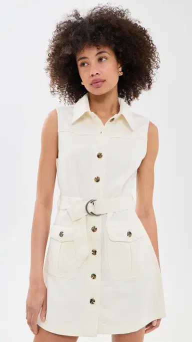 Seventy + Mochi Dalia Dress Herringbone Ecru | Thumbnail 2