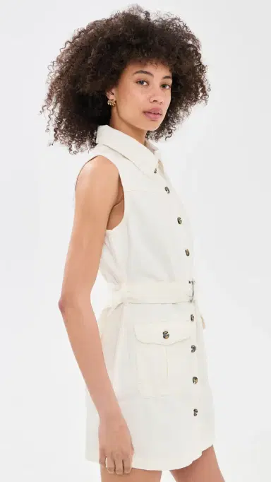 Seventy + Mochi Dalia Dress Herringbone Ecru | Thumbnail 4