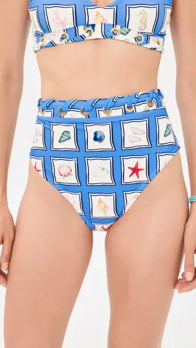 Stylest x Lia Burke Libaire DreamSculpt High Waist Grommet Bikini Bottoms Seaside M | Thumbnail 2