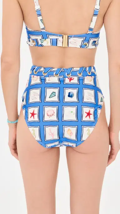 Stylest x Lia Burke Libaire DreamSculpt High Waist Grommet Bikini Bottoms Seaside M | Thumbnail 3