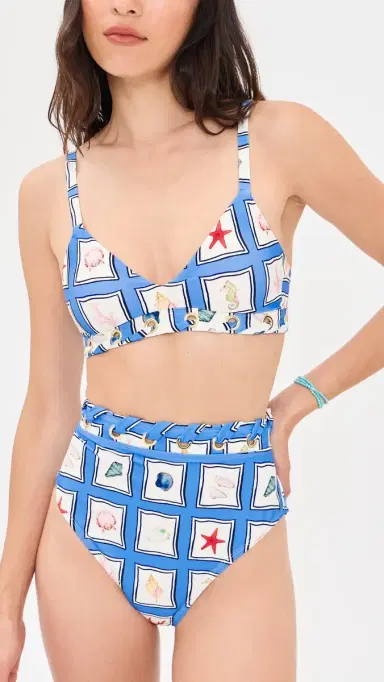 Stylest x Lia Burke Libaire DreamSculpt High Waist Grommet Bikini Bottoms Seaside M | Thumbnail 4