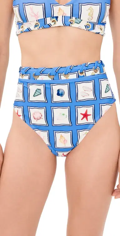Stylest x Lia Burke Libaire DreamSculpt High Waist Grommet Bikini Bottoms Seaside M | Thumbnail 1
