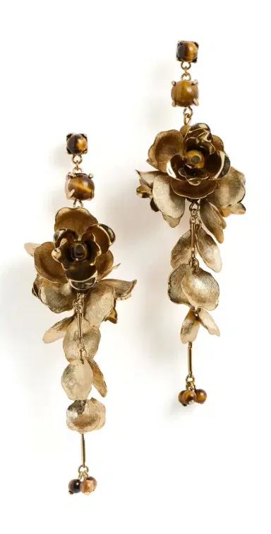 SHASHI Gardenia Earrings Gold One Size | Thumbnail 1