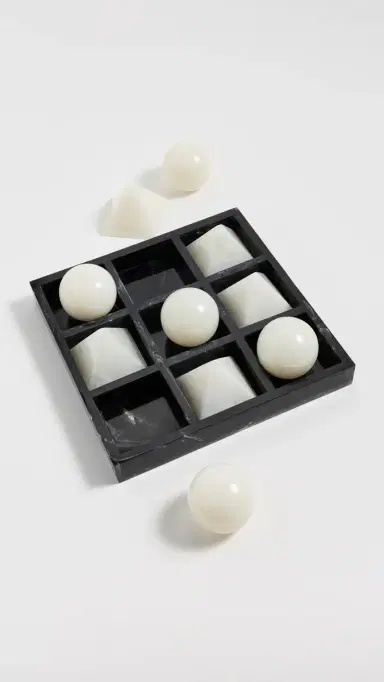 Jonathan Adler Mustique Tic Tac Toe Set - Black/White Black/White One Size | Thumbnail 2