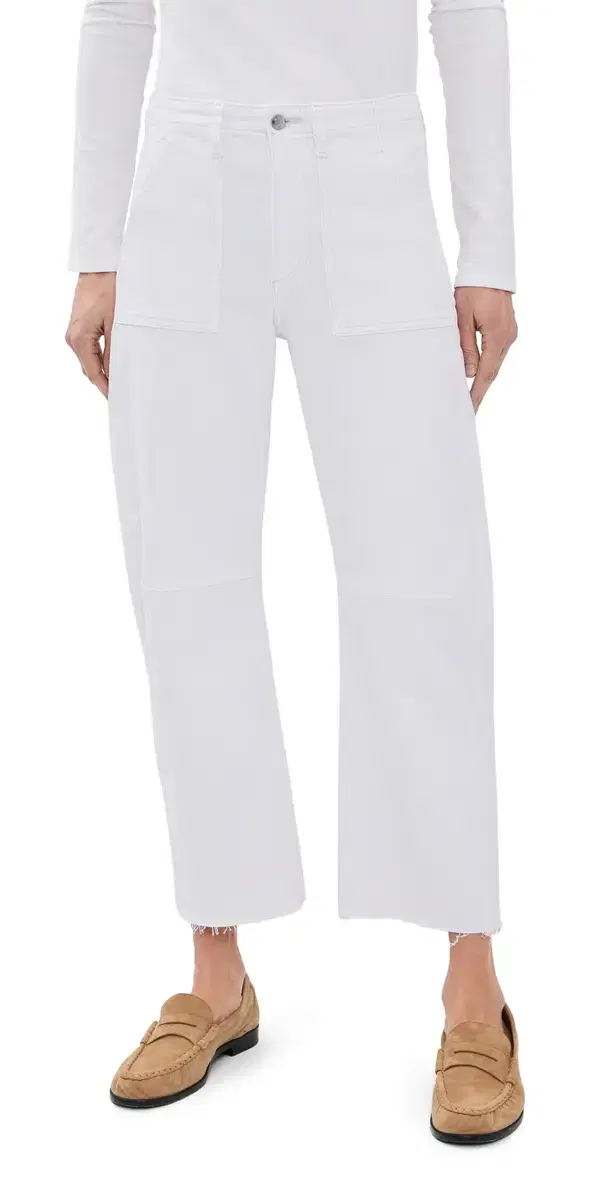 LE JEAN Petite Utility Jeans White