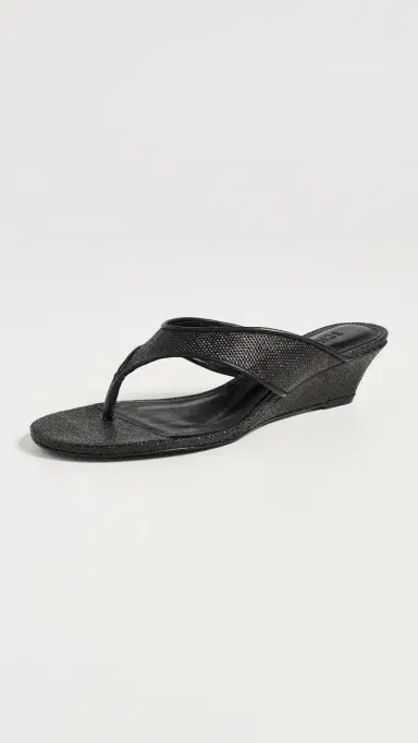 Schutz Maya Low Wedge Sandals Black 6 | Thumbnail 2 Schutz Maya Low Wedge Sandals Black 6 | Thumbnail 2
