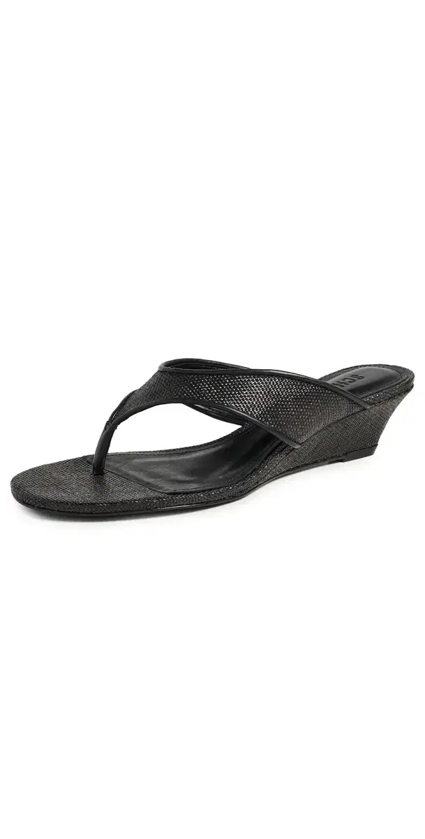 Schutz Maya Low Wedge Sandals Black
