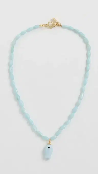 Logan Tay Light Blue Beaded Fish Necklace Blue One Size | Thumbnail 2
