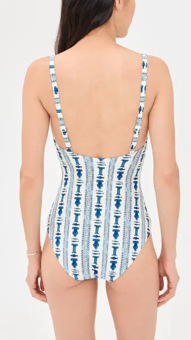 STYLEST x Lia Burke ibaire DreamSculpt Swim One Piece Greek Stripes | Thumbnail 3