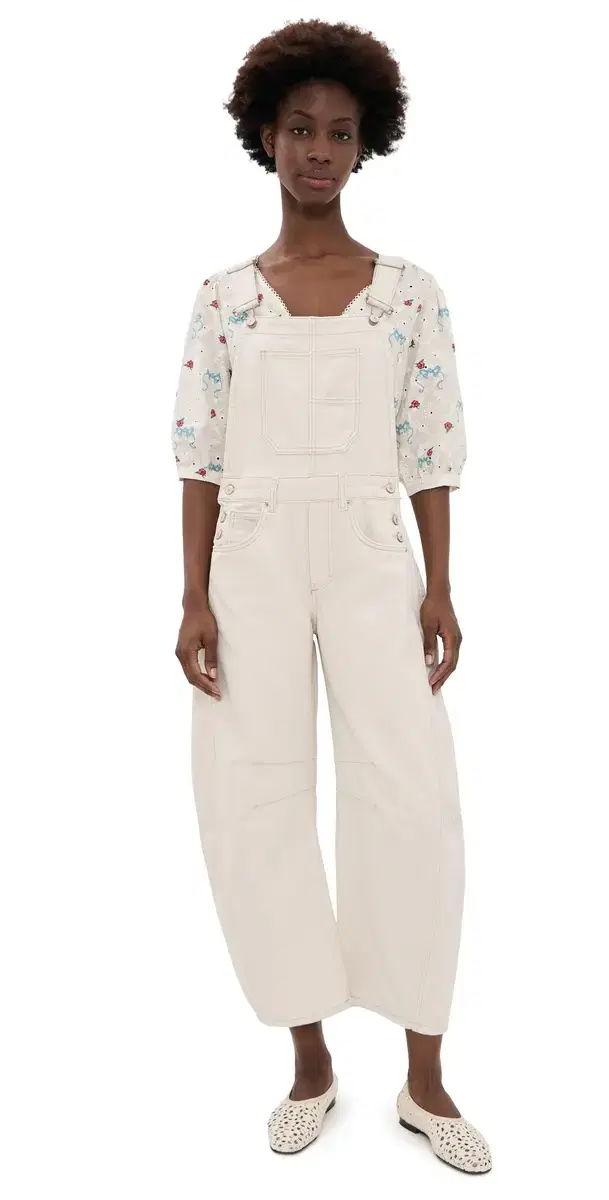 Free People Good uck Overalls Milk