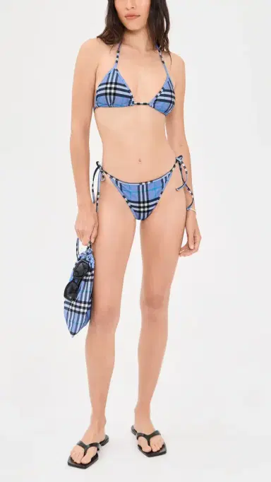 Burberry Sadie Checkered Bikini Top Cornflower Blue S | Thumbnail 5