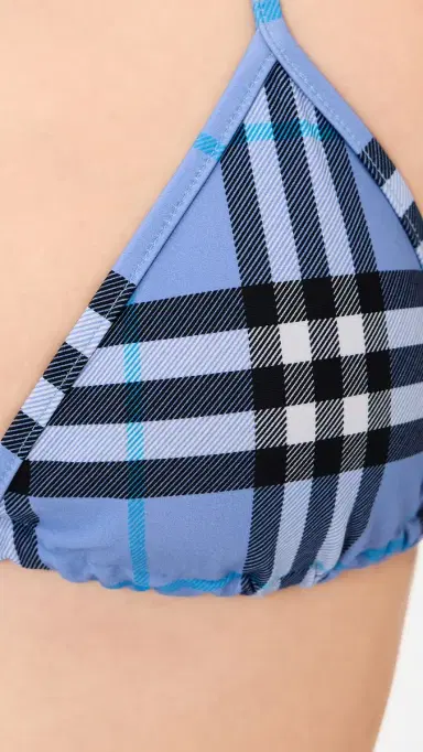 Burberry Sadie Checkered Bikini Top Cornflower Blue S | Thumbnail 6
