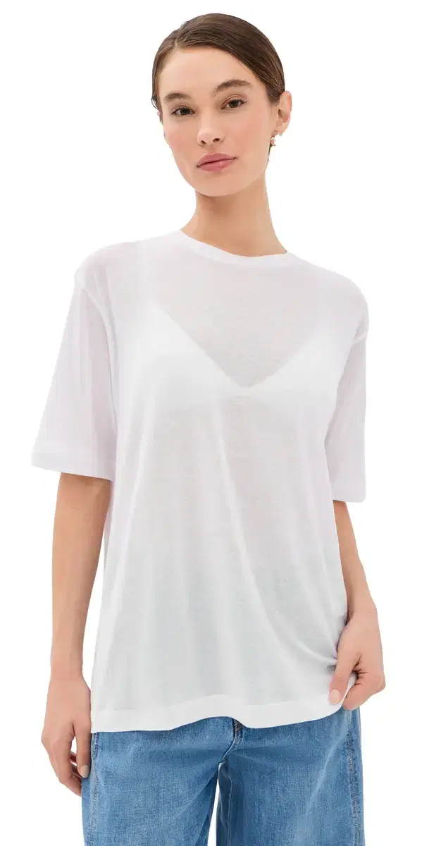 Tibi heer Crepe Knit Tee White