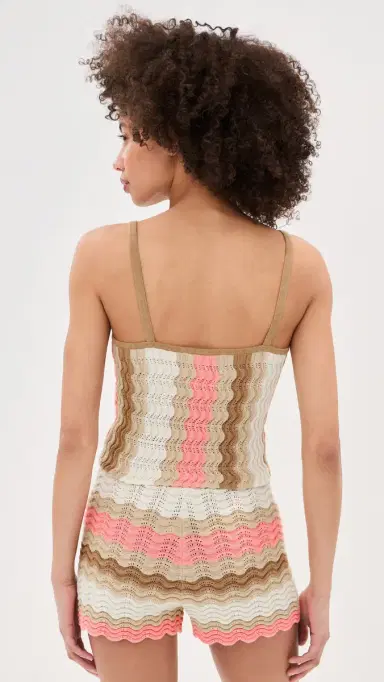 LE BOP Jeselle Wavy tripe Tank Top Pink tripe | Thumbnail 3