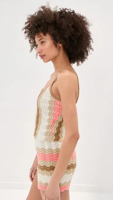 LE BOP Jeselle Wavy tripe Tank Top Pink tripe | Thumbnail 4