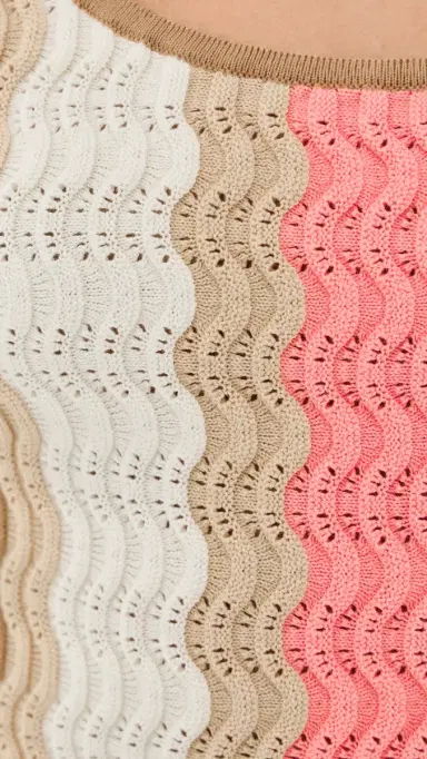 LE BOP Jeselle Wavy tripe Tank Top Pink tripe | Thumbnail 6