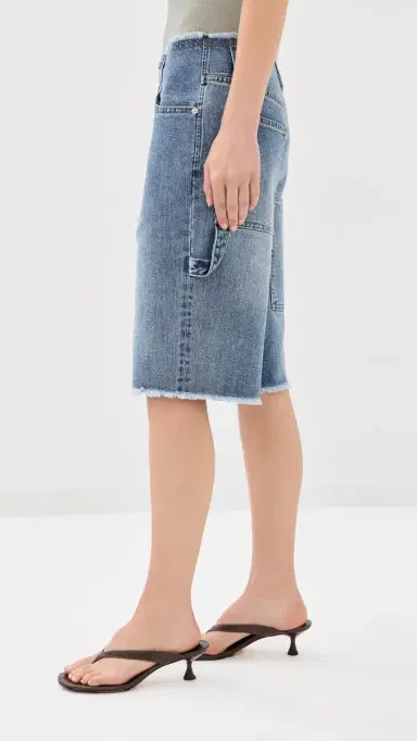 Tibi Classic Wash Newman Shorts Classic Blue 26 | Thumbnail 4
