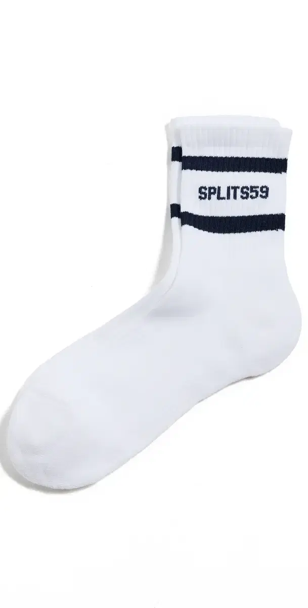 Splits59 Logo Stripe Quarter Socks White/Indigo One Size