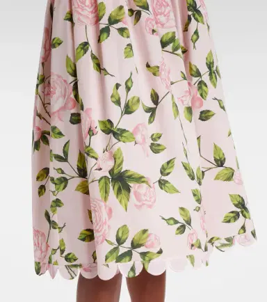 Oscar de la Renta Floral cotton-blend poplin midi dress | Thumbnail 2