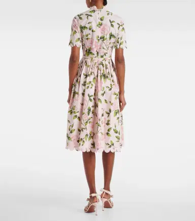 Oscar de la Renta Floral cotton-blend poplin midi dress | Thumbnail 4