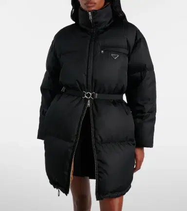 Prada Re-Nylon belted down jacket | Thumbnail 2 Prada Re-Nylon belted down jacket | Thumbnail 2