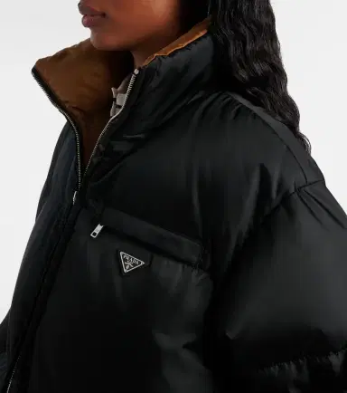 Prada Re-Nylon belted down jacket | Thumbnail 5 Prada Re-Nylon belted down jacket | Thumbnail 5