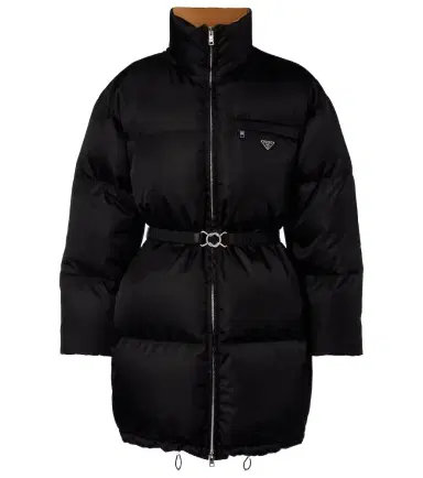 Prada Re-Nylon belted down jacket | Thumbnail 1 Prada Re-Nylon belted down jacket | Thumbnail 1