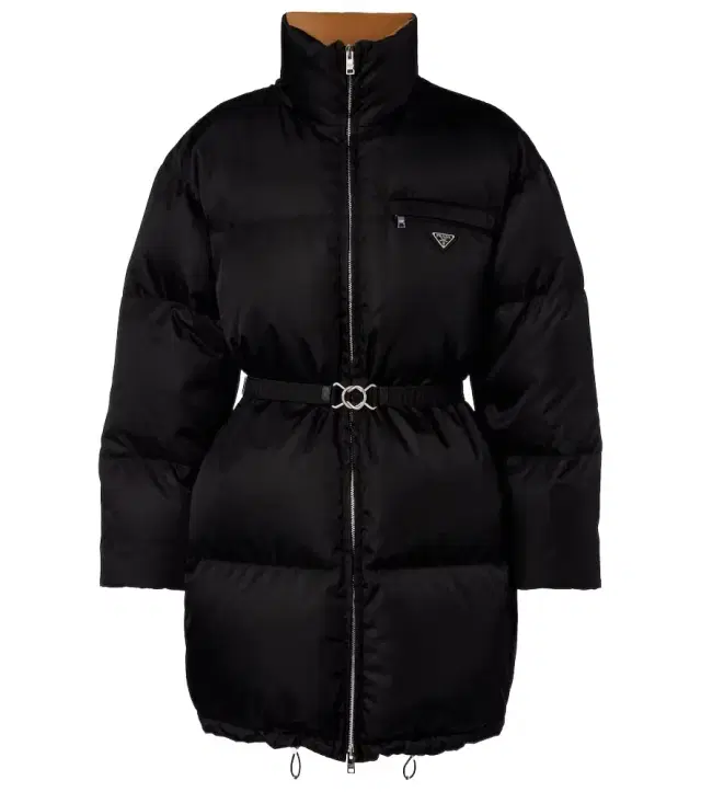 Re-Nylon belted down jacket